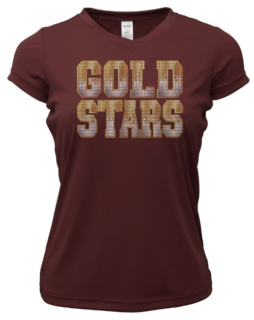 Gold Star Fan Shirt Faux Stones