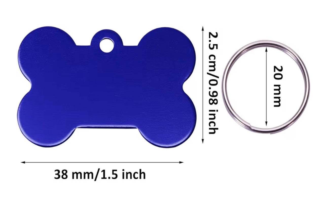 Engraved Dog Bone Tag